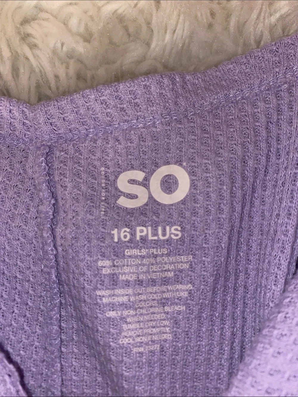 SO Lavender Waffle Knit Romper